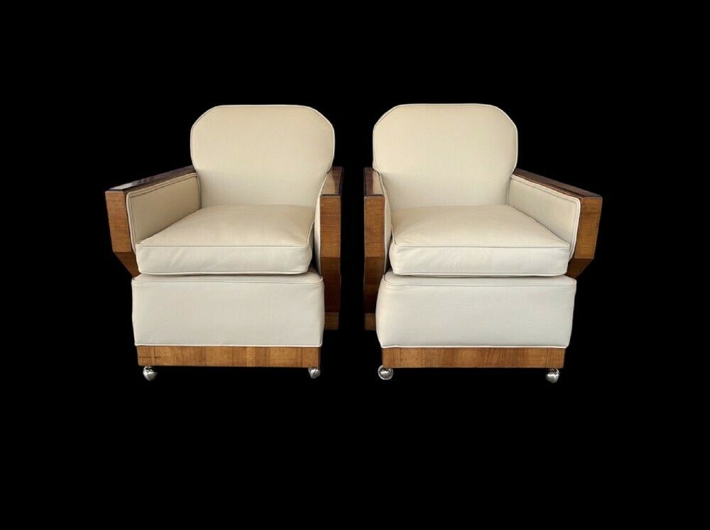 5250.0 A Superb Pair Of Art Deco Armchairs photo