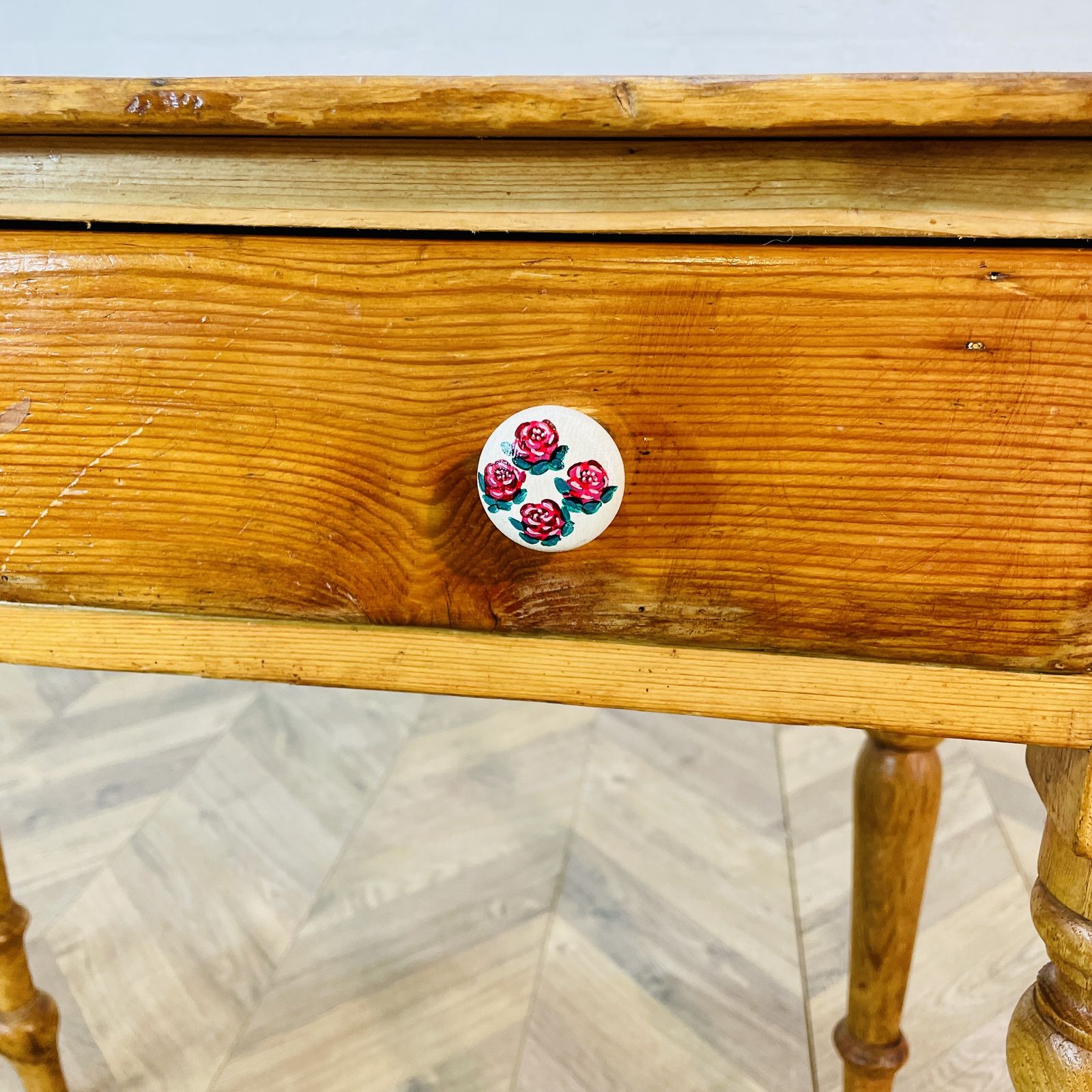 Furniture Antique English Pine Desk, C1900s photo