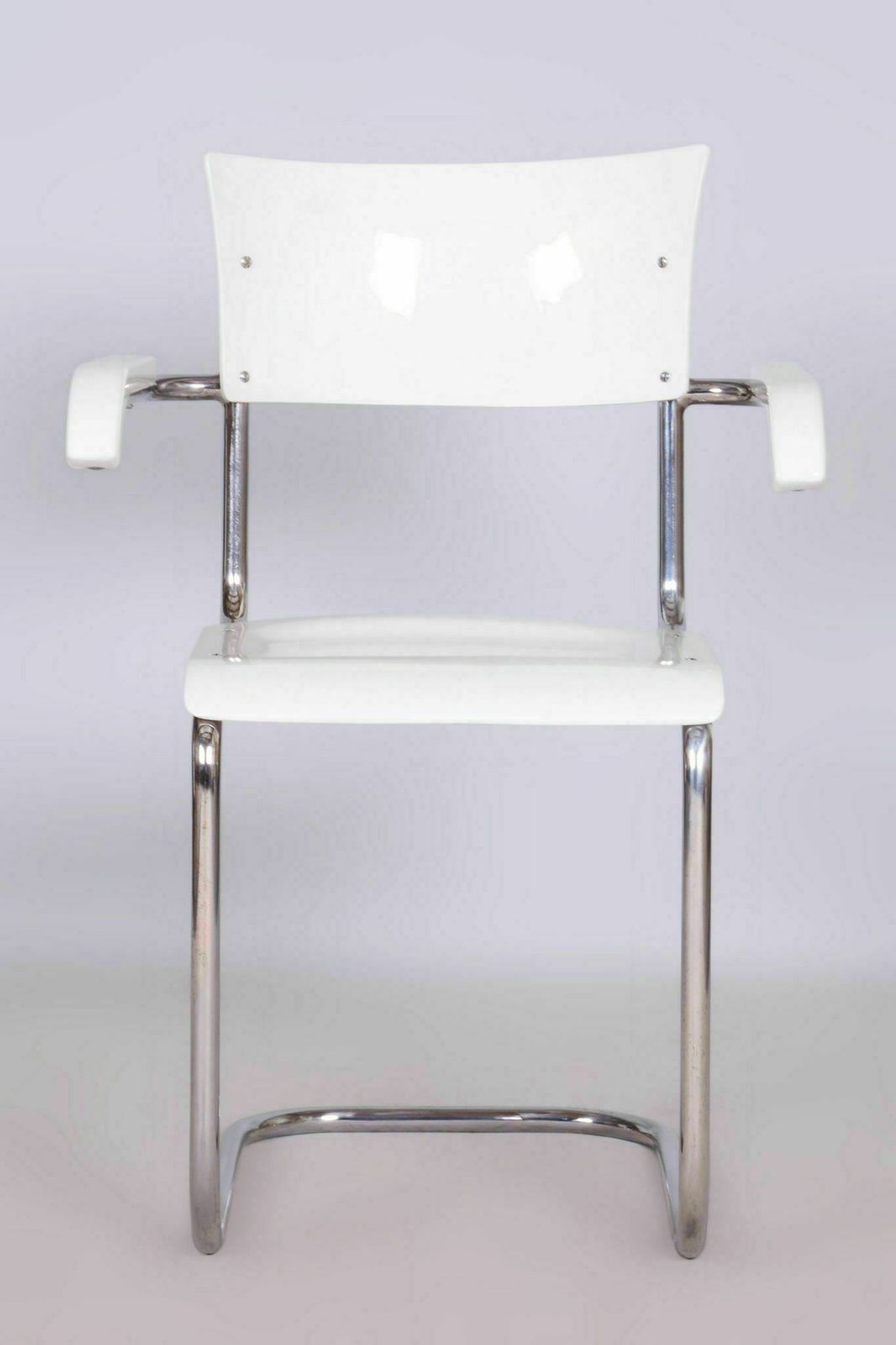 Restored Bauhaus Pair Of Chairs, By Mart Stam, Chrome, Germany, 1930s photo furniture