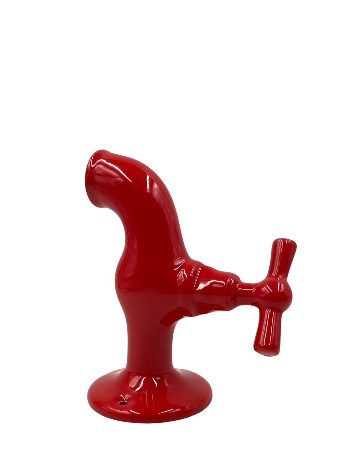 Art Red Tap Shaped Ceramic, Jc Peiré, France Ca. 1970 photo