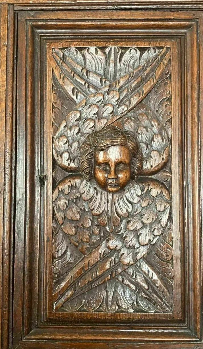 photo furniture Renaissance Secretary Buffet In Carved Oak 18th Century