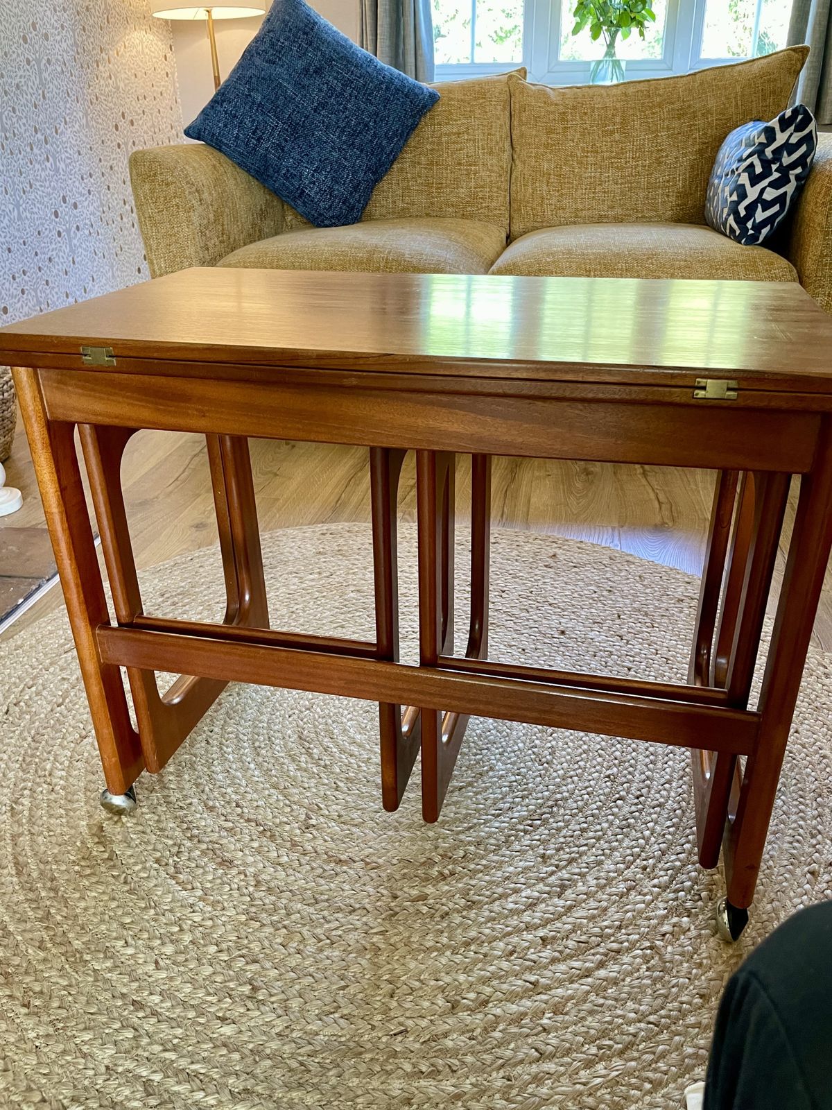 photo furniture Stunning Mid Century Modern McIntosh Triform Metamorphic Coffee Table By Tom Robertson