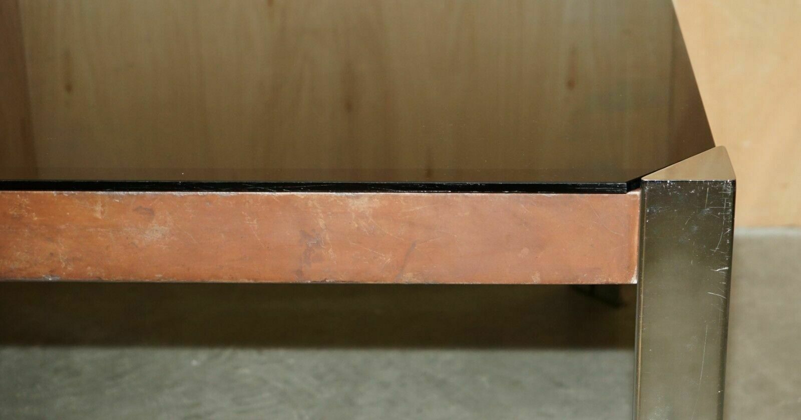 Hermes Paris Guido Faleschini Mid Century Modern Glass & Leather Dining Table photo Furniture