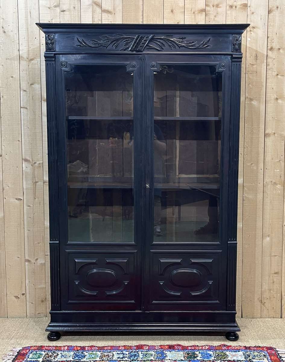 Napoleon III 19th Century Bookcase In Blackened Wood photo furniture