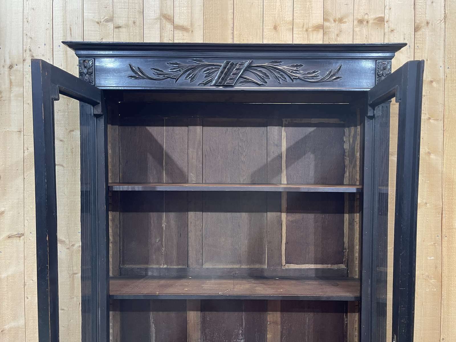 Napoleon III 19th Century Bookcase In Blackened Wood photo buy