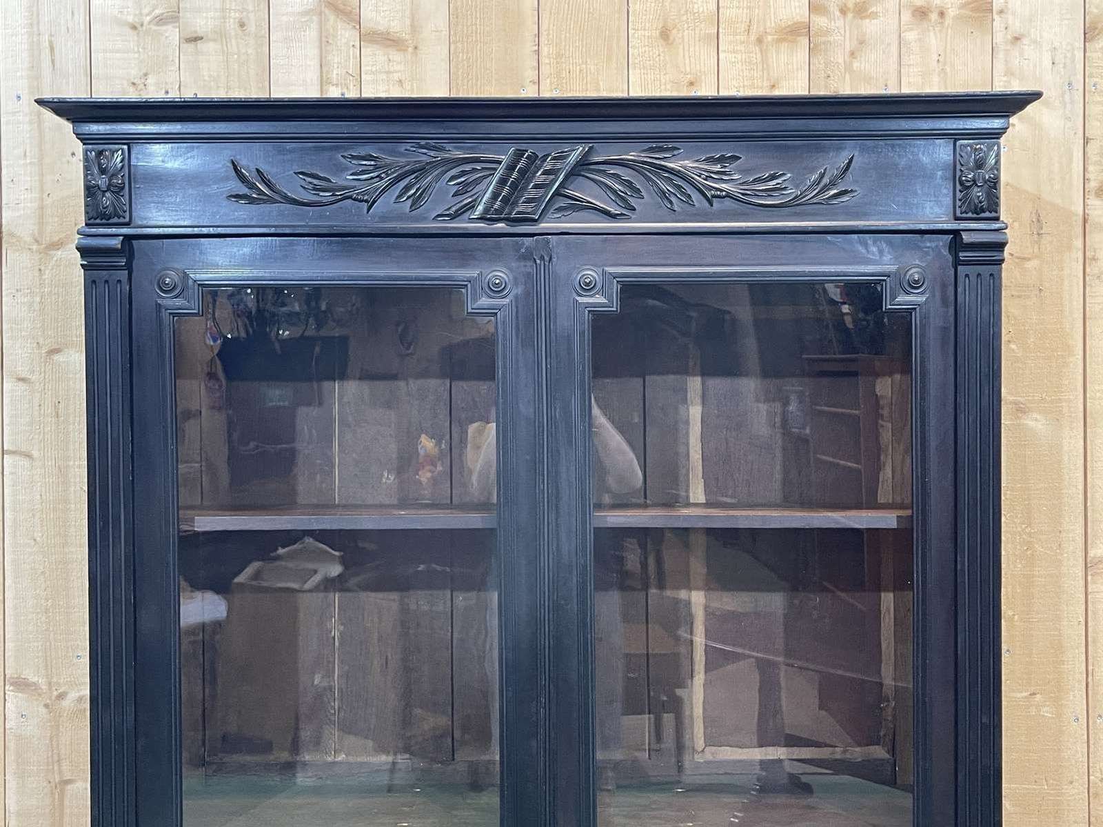 photo for sale Napoleon III 19th Century Bookcase In Blackened Wood