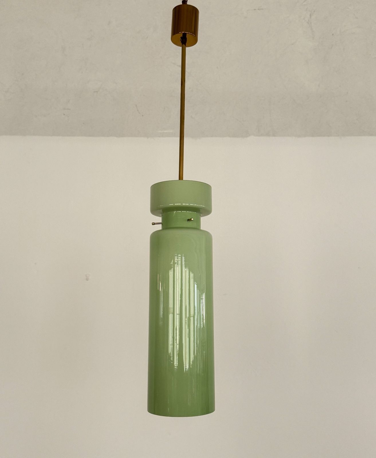 1100.0 Italian Murano Glass Pendant Light In Kiwi Green By Vistosi, 1980s photo