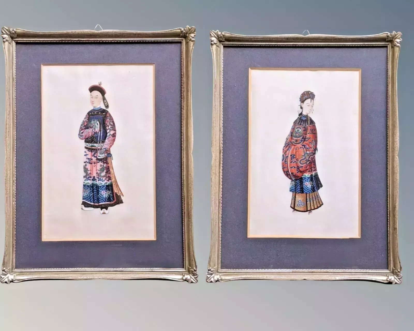 Pair Chinese Paintings Of Dignitaries