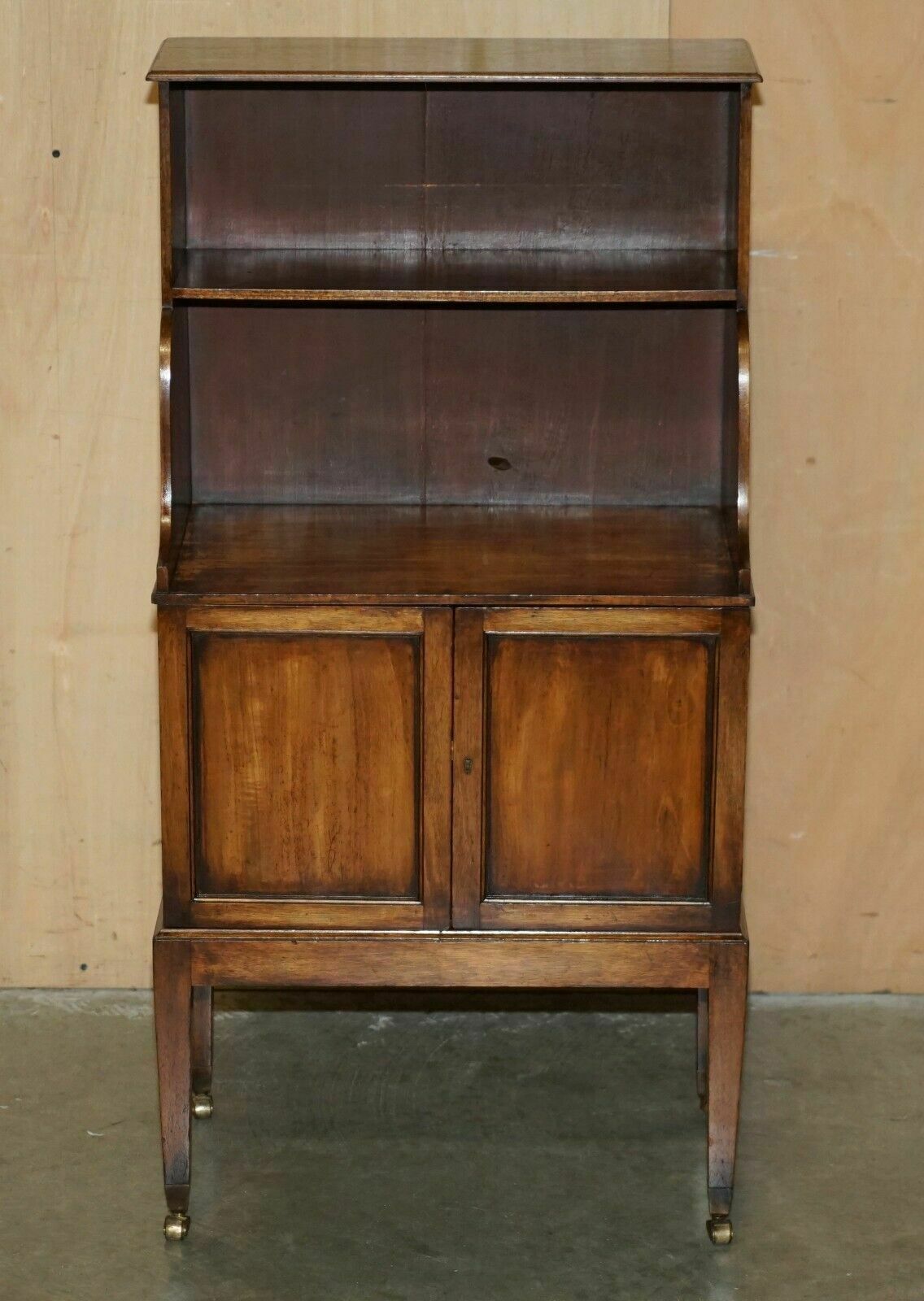 Pair Of Original Antique Regency Circa 1815 Dwarf Open Waterfall Bookcases photo for sale