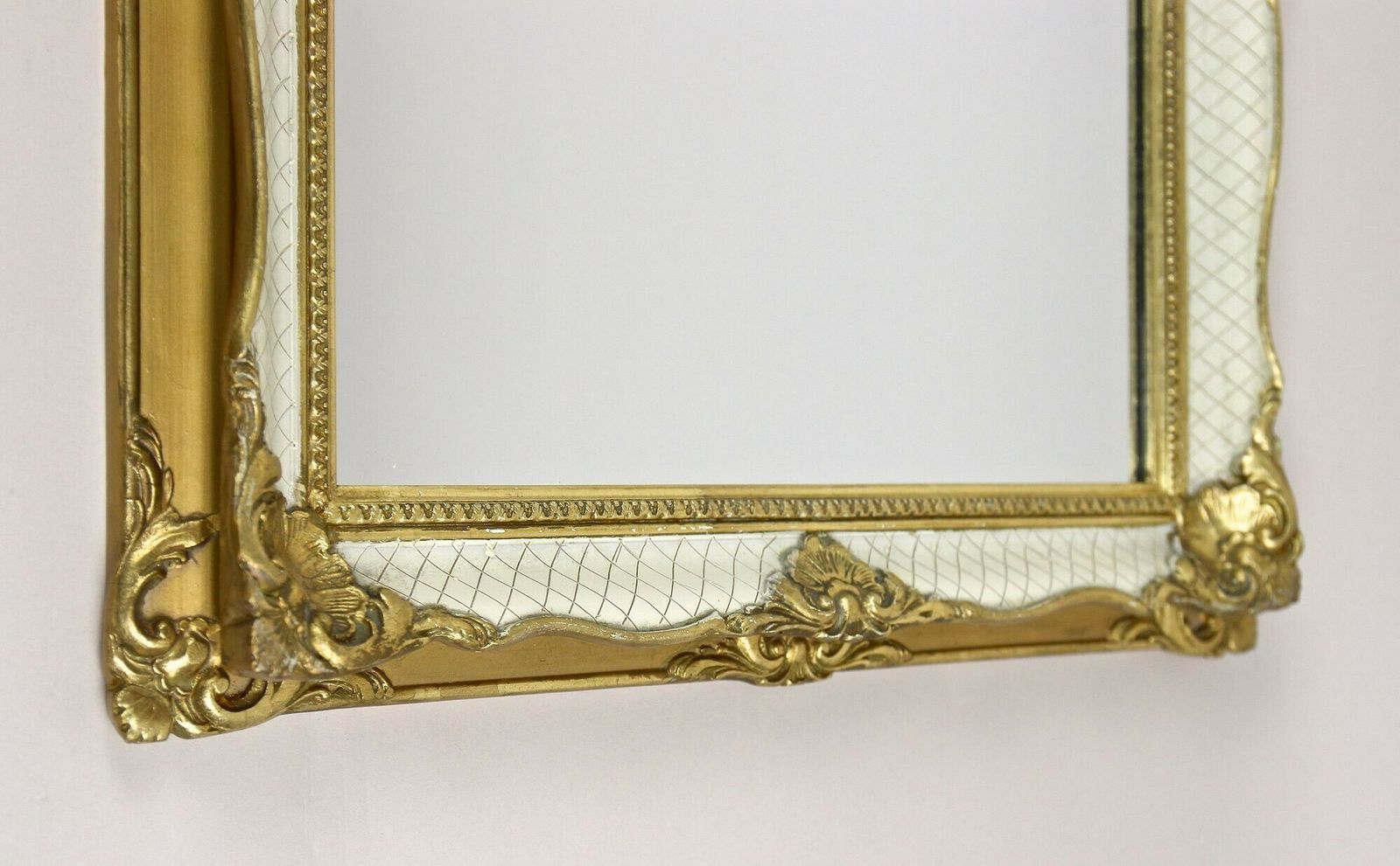 Gilt/ White Venetian Rococo Style Wall Mirror, Mid Century   It Ca. 1950 photo buy