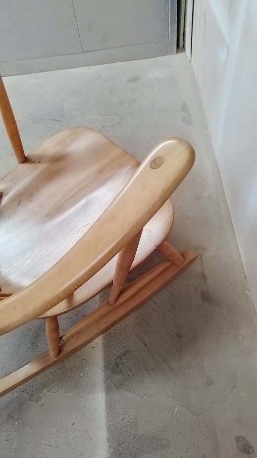 Furniture Ercol Fleur De Lys Grandfather Rocking Chair Model 316 photo