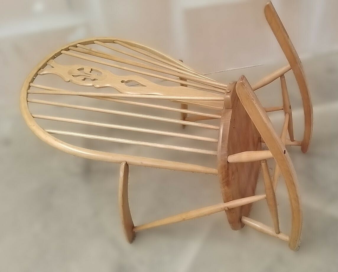 240.0 Ercol Fleur De Lys Grandfather Rocking Chair Model 316 photo