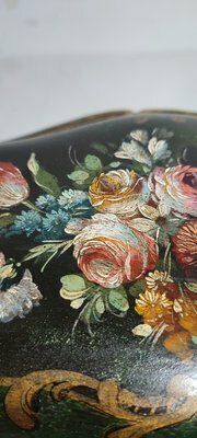 Spanish Polychrome Wooden Box, 1940s photo vintage