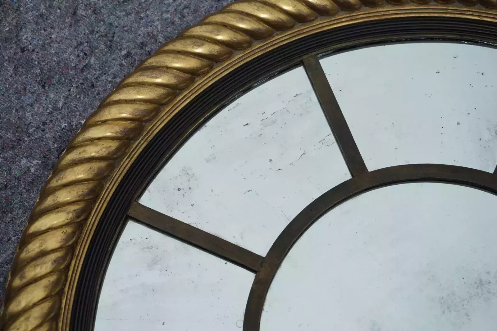 Large 110cm Round Georgian Style Gold Gilt Hand Carved Antiqued Glass Mirror photo Home Decor