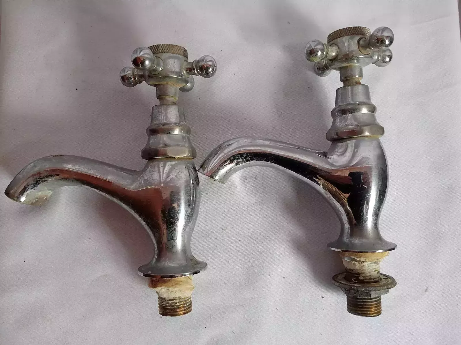 Vintage French Chrome Bathroom Taps photo for sale