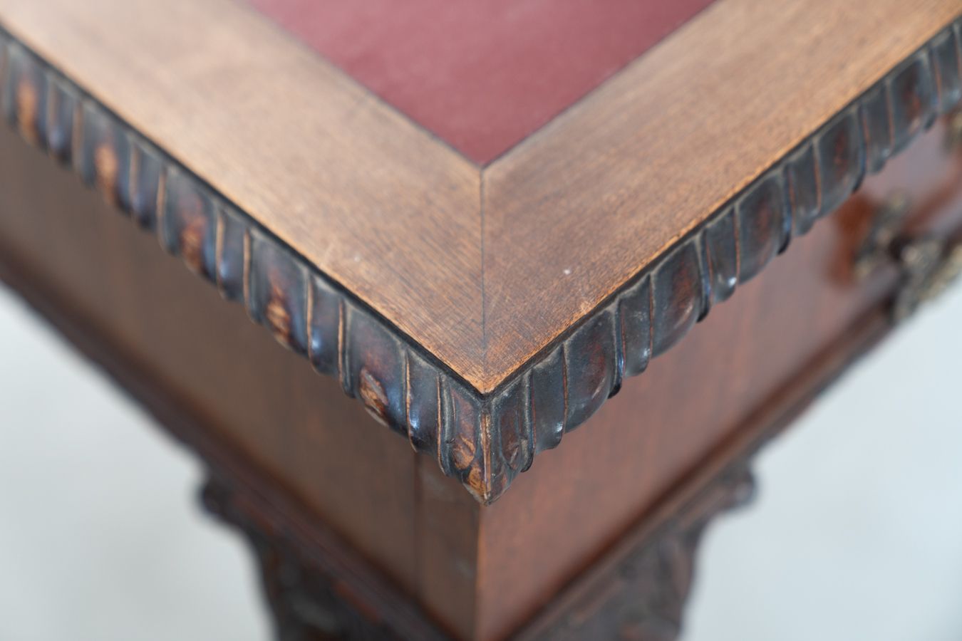 Late 19th/Early 20th Century Edwardian Desk With Lion Paw Feet photo buy