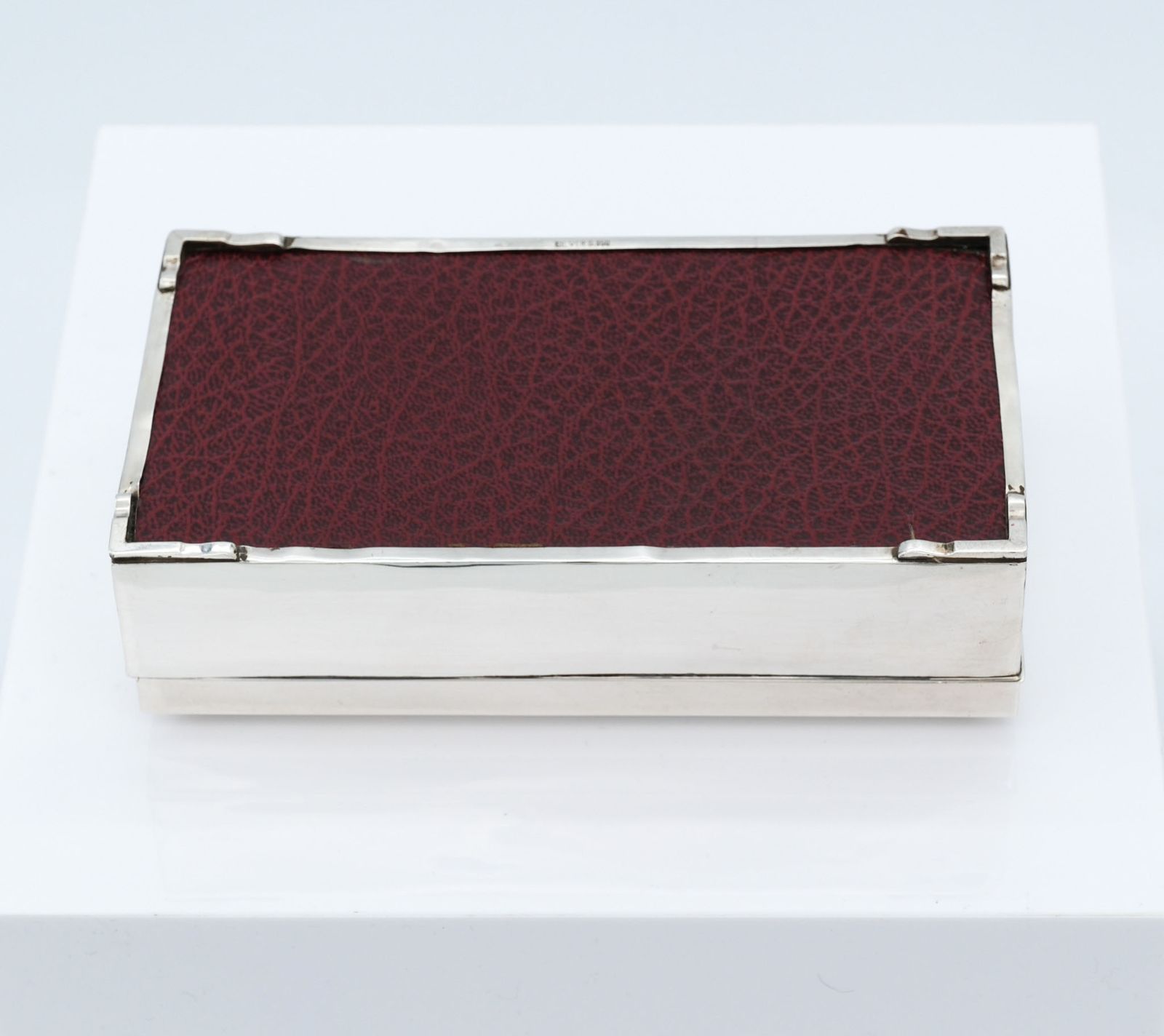 Japanese Silver Box With Niello Inlaid  Panel Lined In Rosewood  Circa 1950 photo furniture