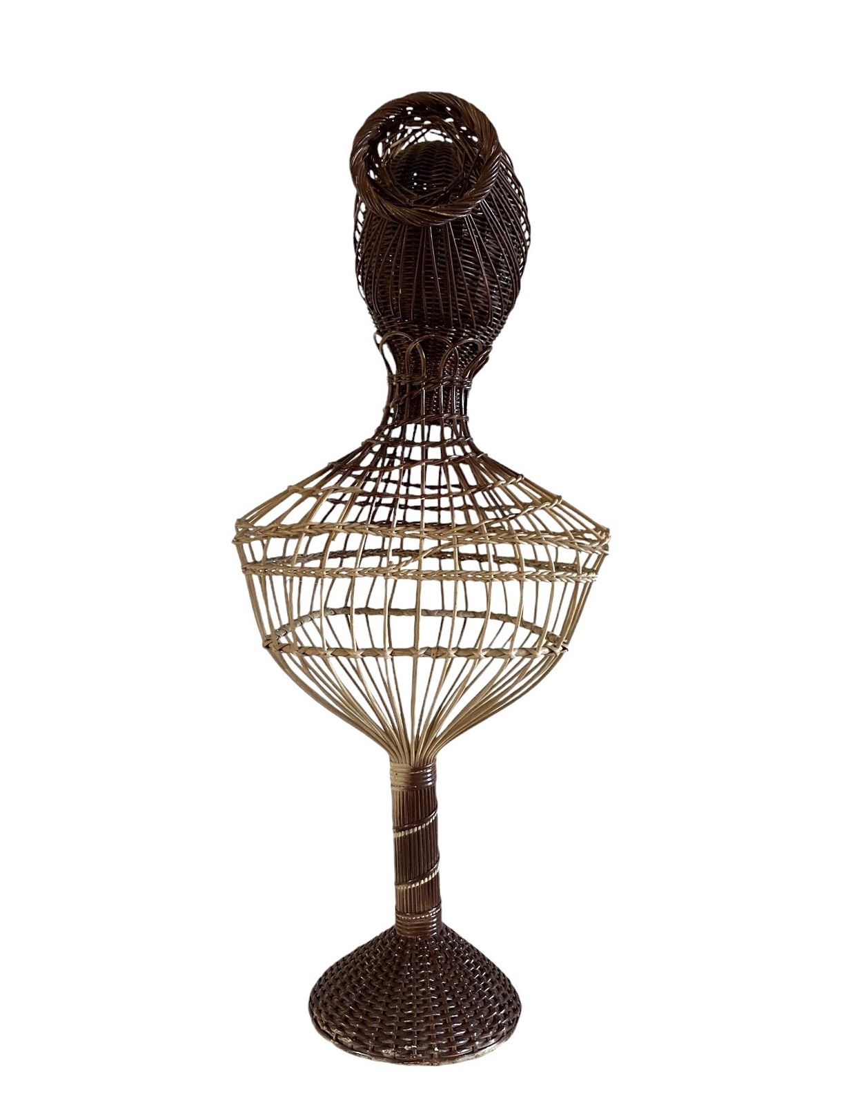 photo for sale Mid Century Wicker Mannequin, Posa Italy 1950s