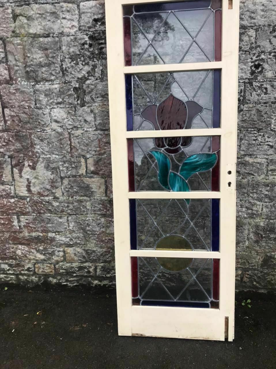 Vintage Stained Glass French Doors