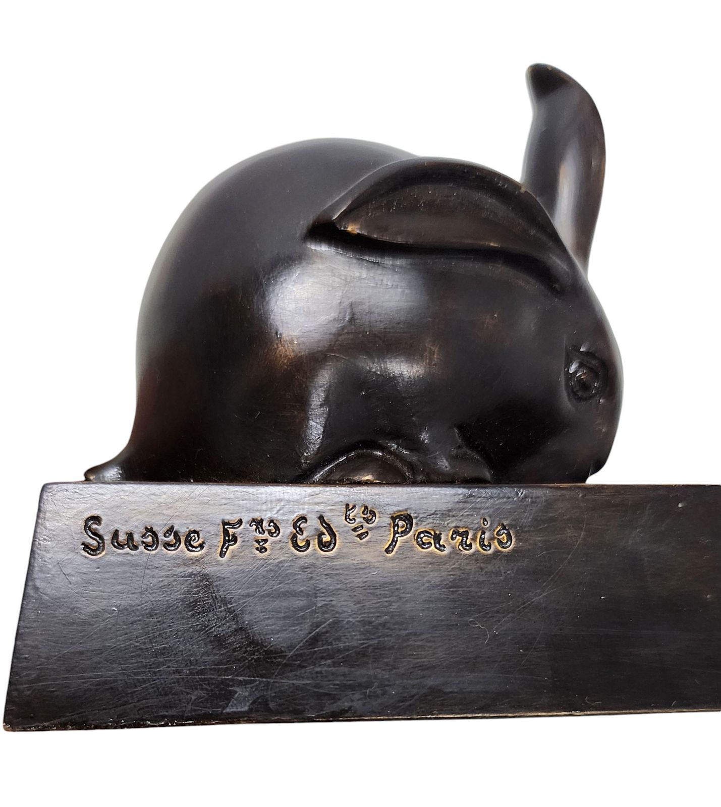 1920s Art Déco Bronze Rabbit Bell Ring With Base By édouard Marcel Sandoz Manufactured By Susse Frères, France photo furniture
