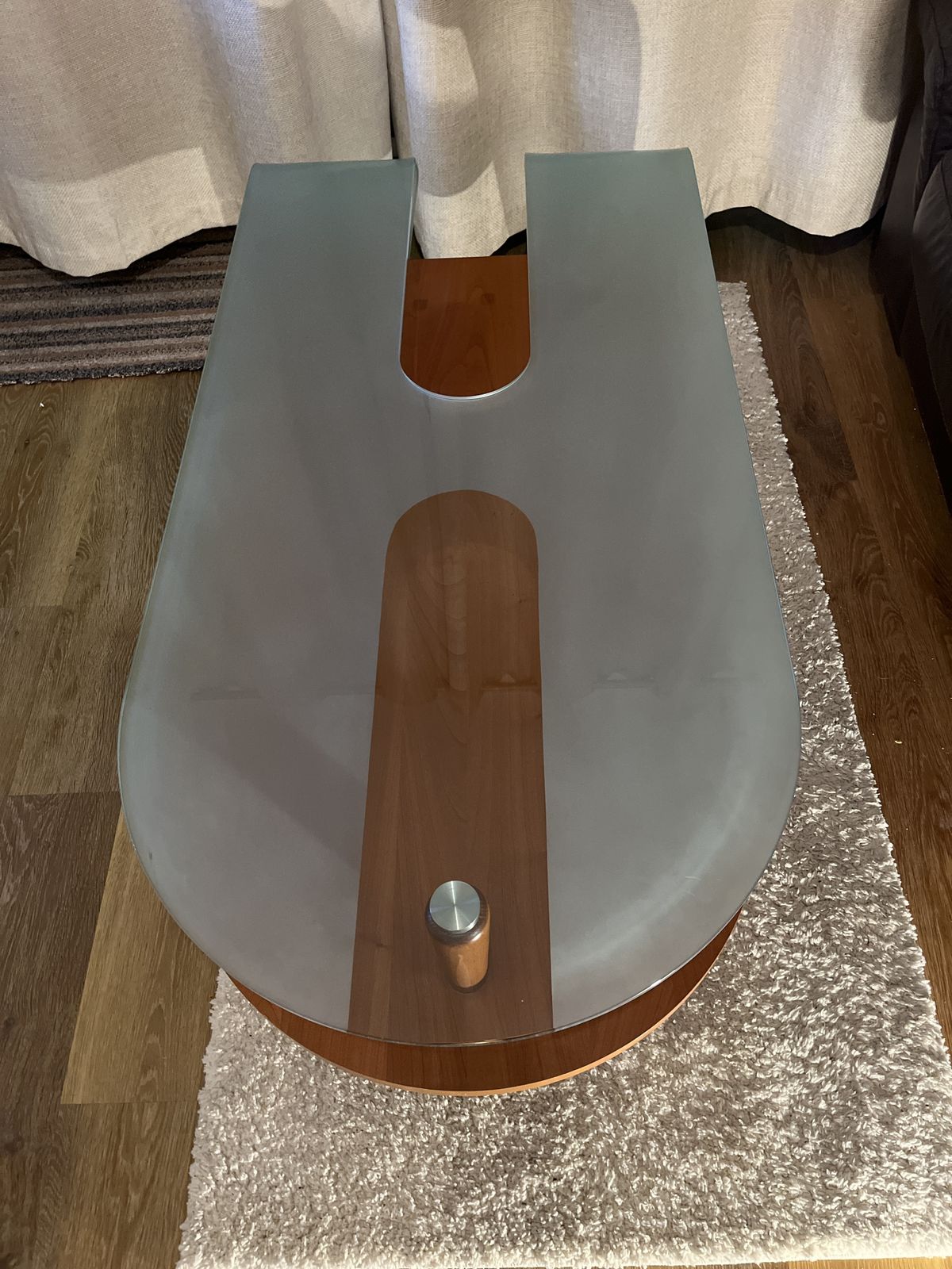 Fortuna Arte Italian Frosted Glass Waterfall Coffee Table