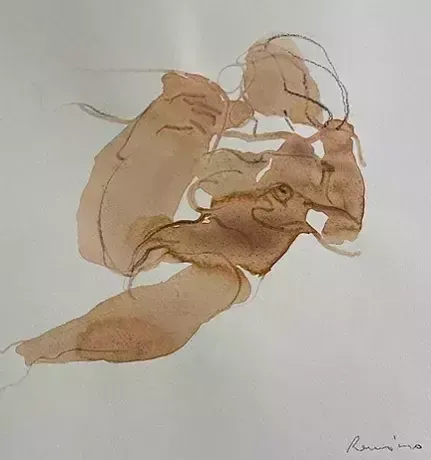 Serhiy Reznichenko, Watercolor Nude Sketch, 21st Century photo furniture