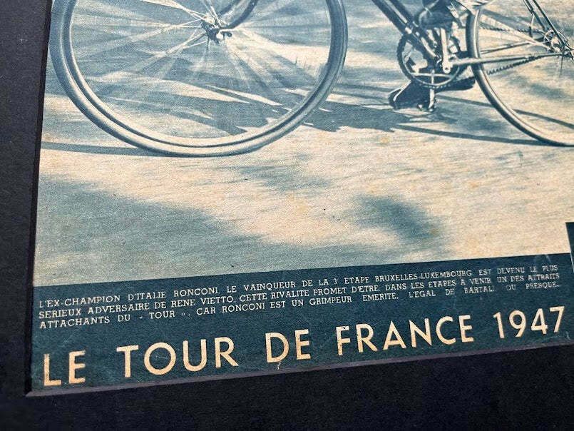 Vintage Tour De France Cycling Print   Ronconi 1947 photo furniture