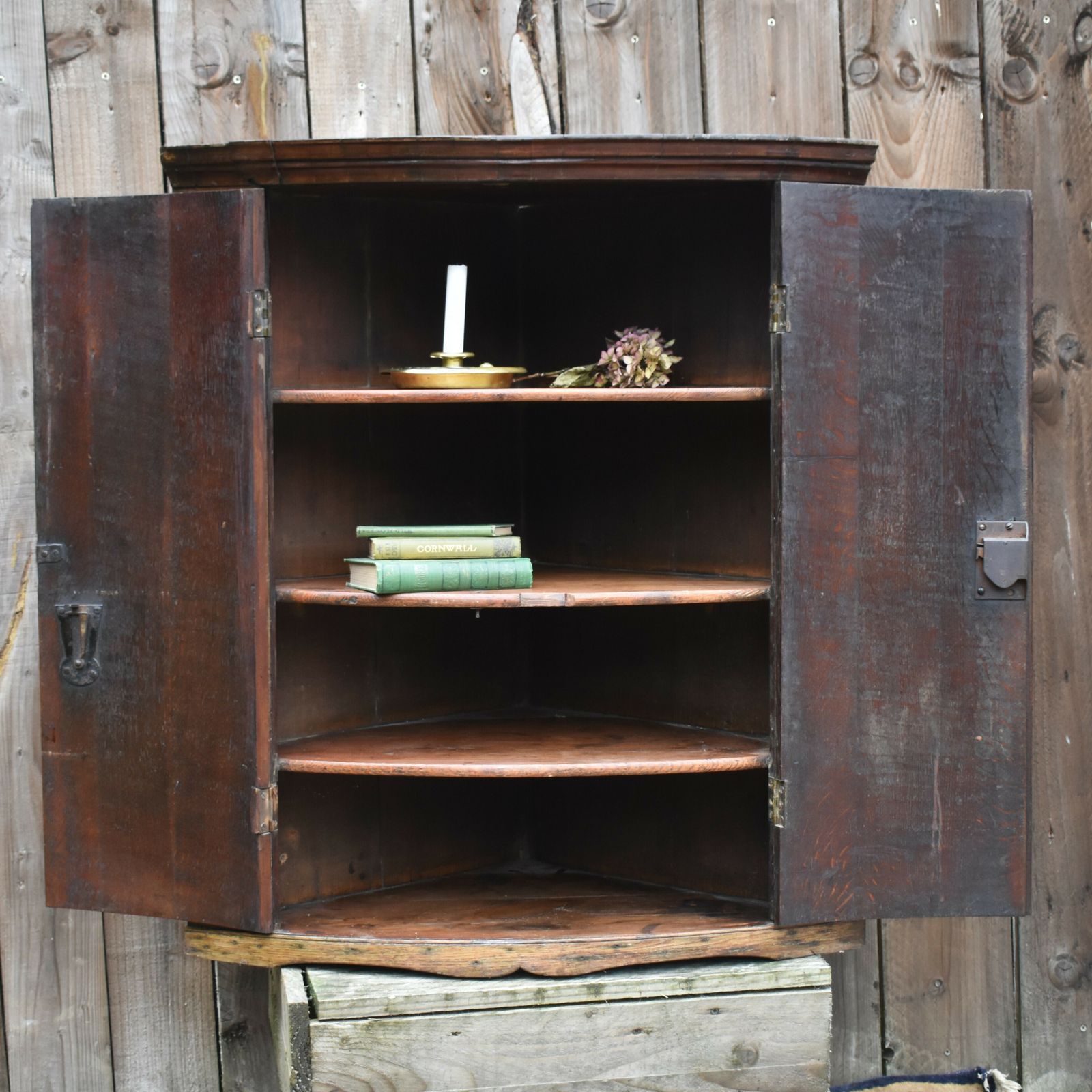 Antique 1770 Georgian Bow Fronted Satinwood Mahogany Corner Cabinet Cupboard photo Furniture
