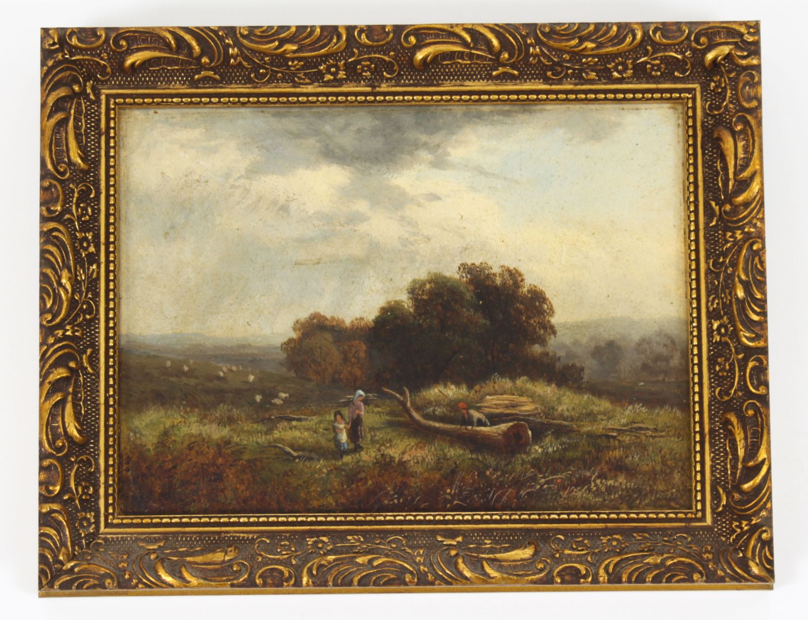 Antique Set Of Six River Landscapes Paintngs 19th Century photo furniture