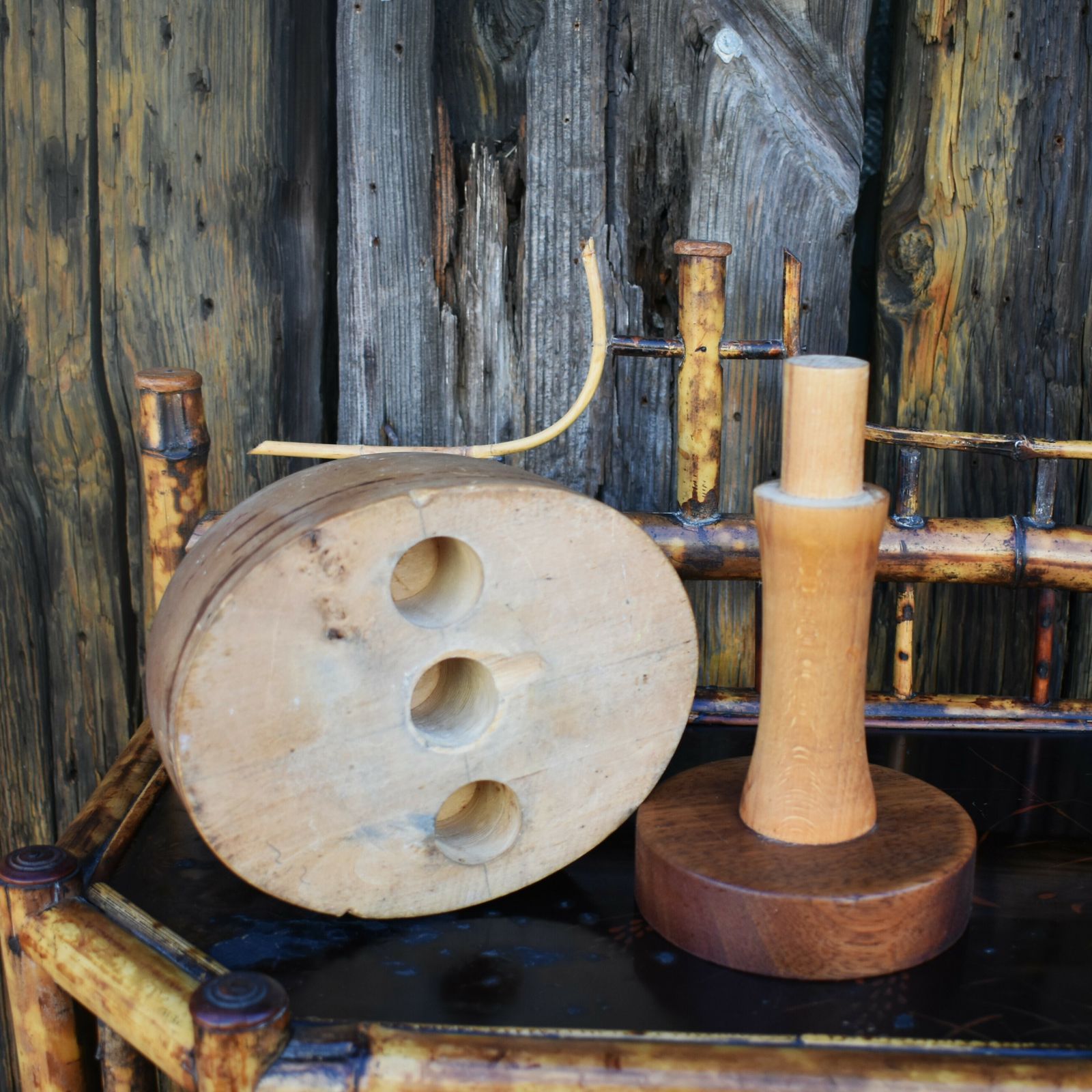 Antique Milliners Hat Mould Block Haberdashery Shop Wooden Wig Display Stand photo vintage