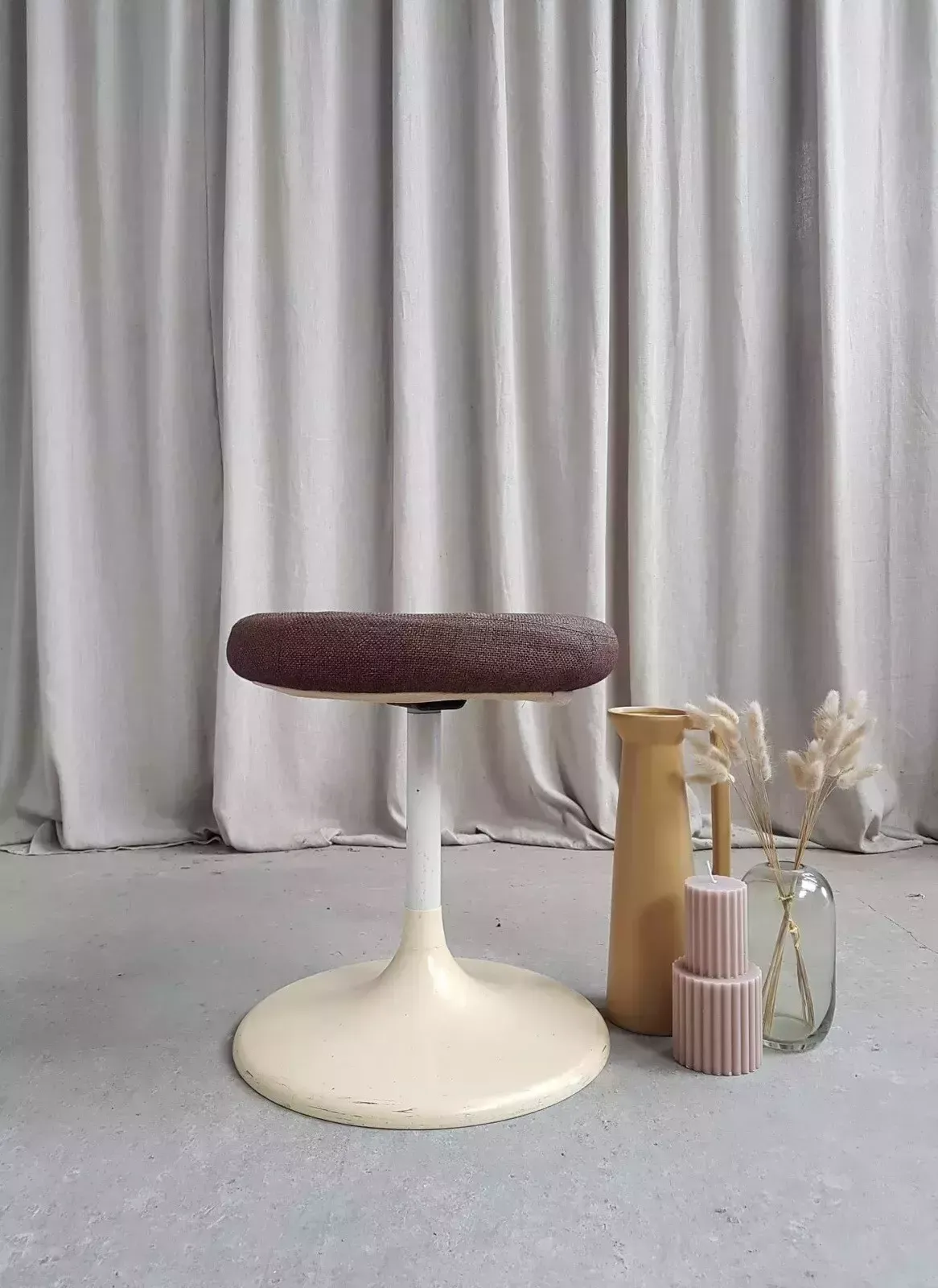 Vtg Mid Century Lusch Erzeugnis Stool Retro Danish Scandi Modernist R586 photo furniture