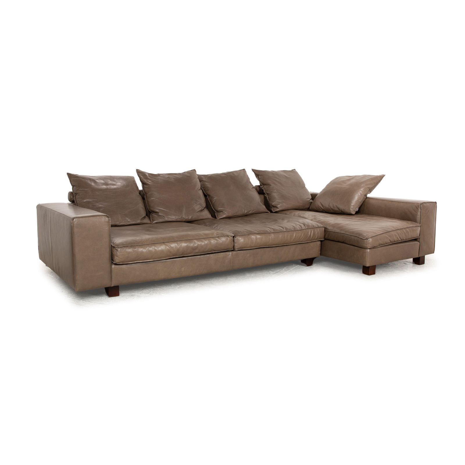 Tommy M By Machalke Sarapis Leather Corner Sofa Brown Recamiere Left photo for sale