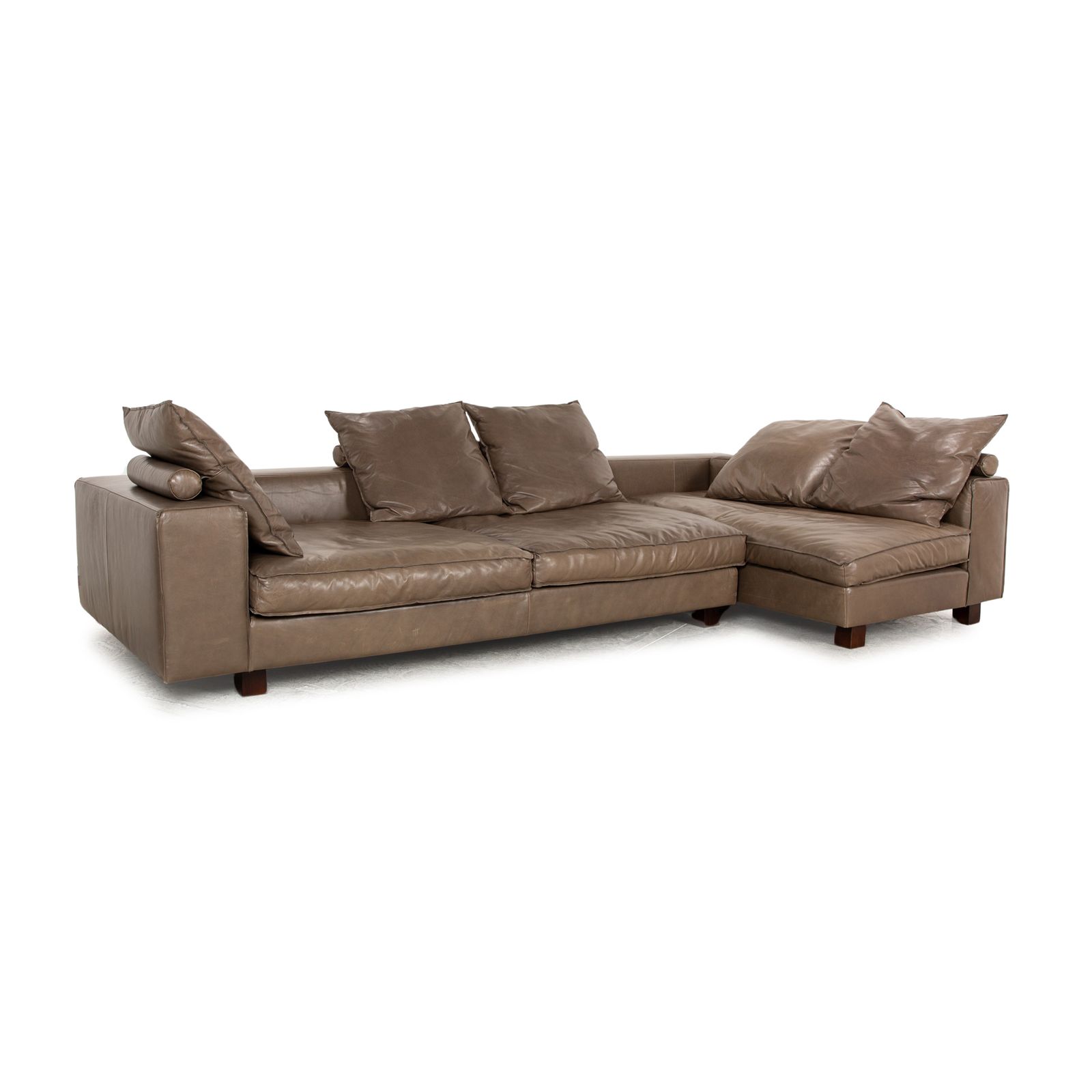 Tommy M By Machalke Sarapis Leather Corner Sofa Brown Recamiere Left photo Furniture