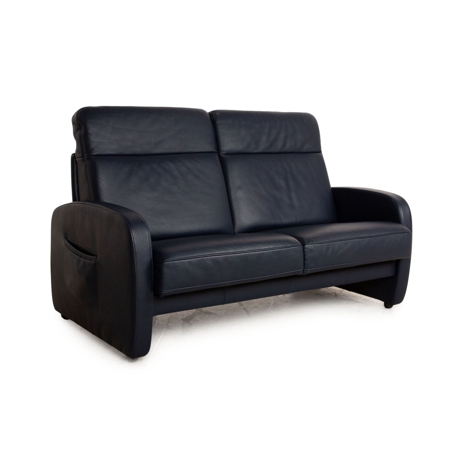 Musterring Leather Three Seater Blue Black Sofa Manual Function photo 893.0