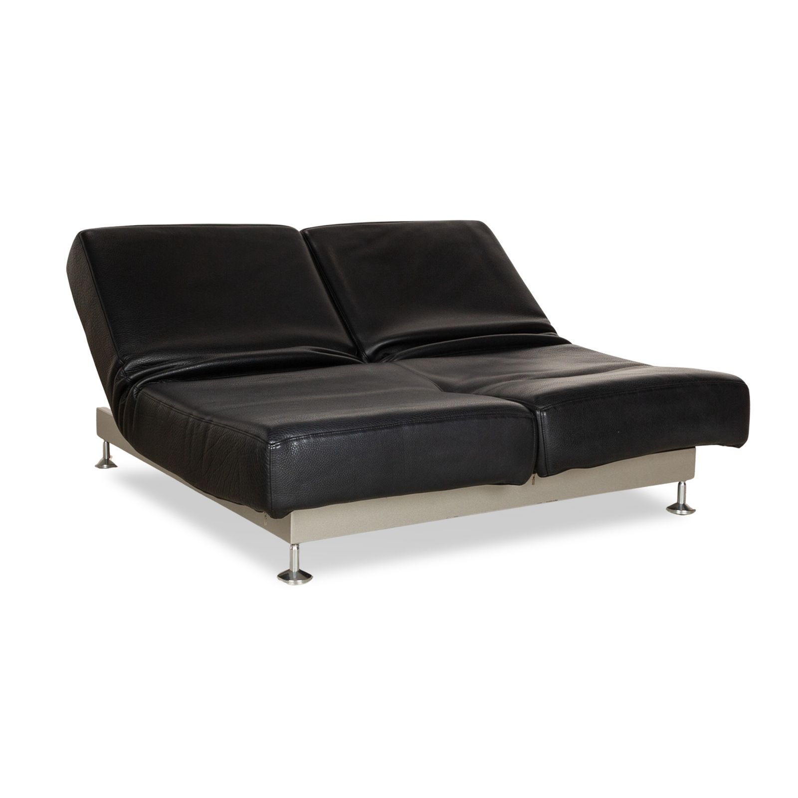 Mobilier Canapé 2 places Edra Damier en cuir noir, fonction manuelle photo