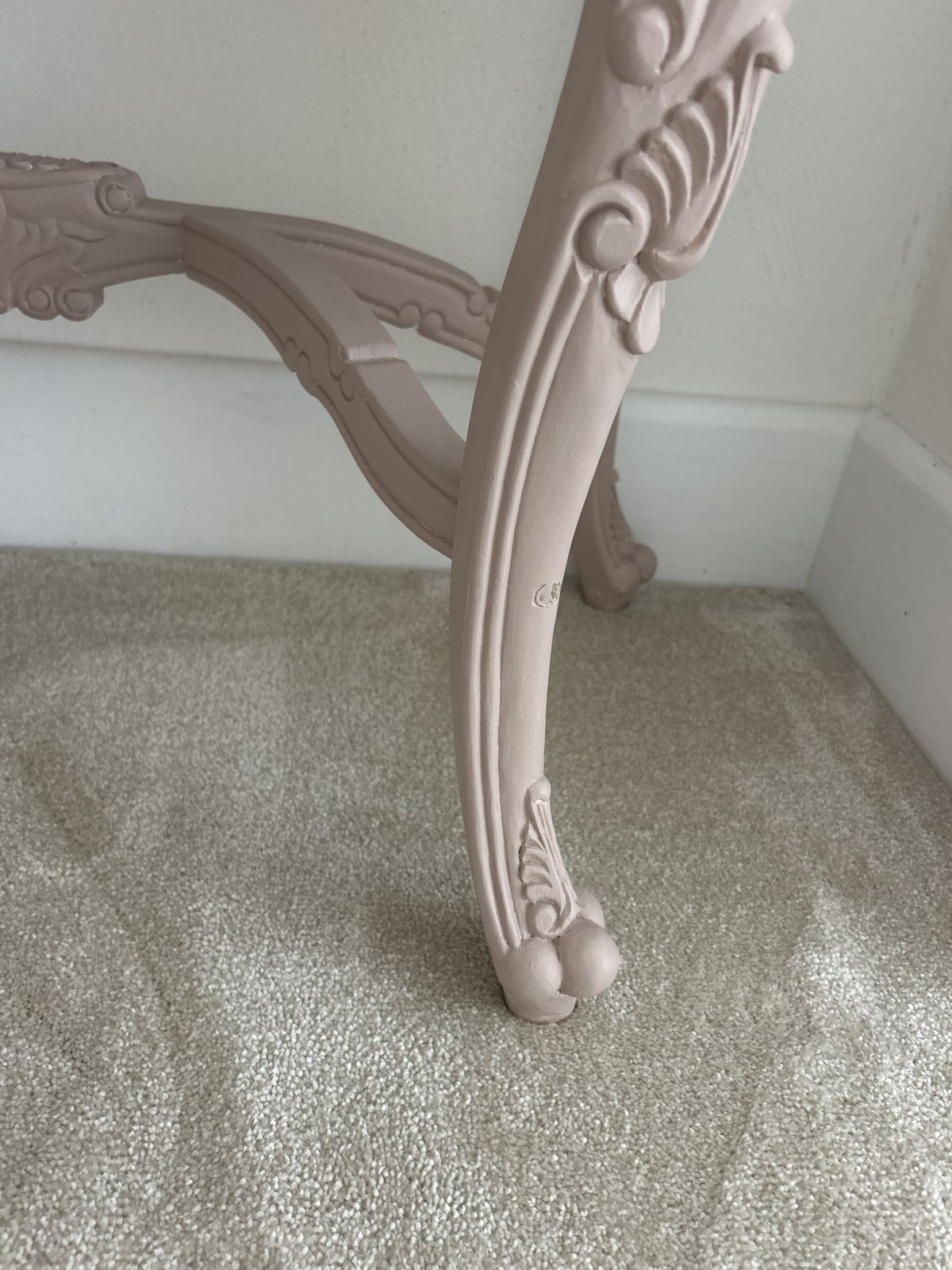 Vintage French Rococo Style Carved Demi Lune Table photo vinterior