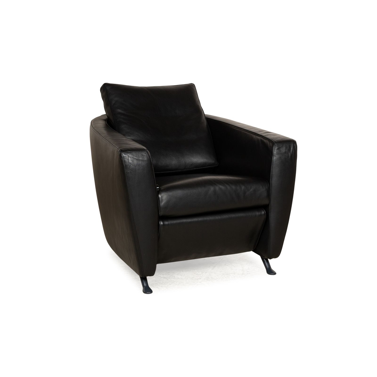 Fauteuil FSM Sesame en cuir noir, fonction relaxation manuelle