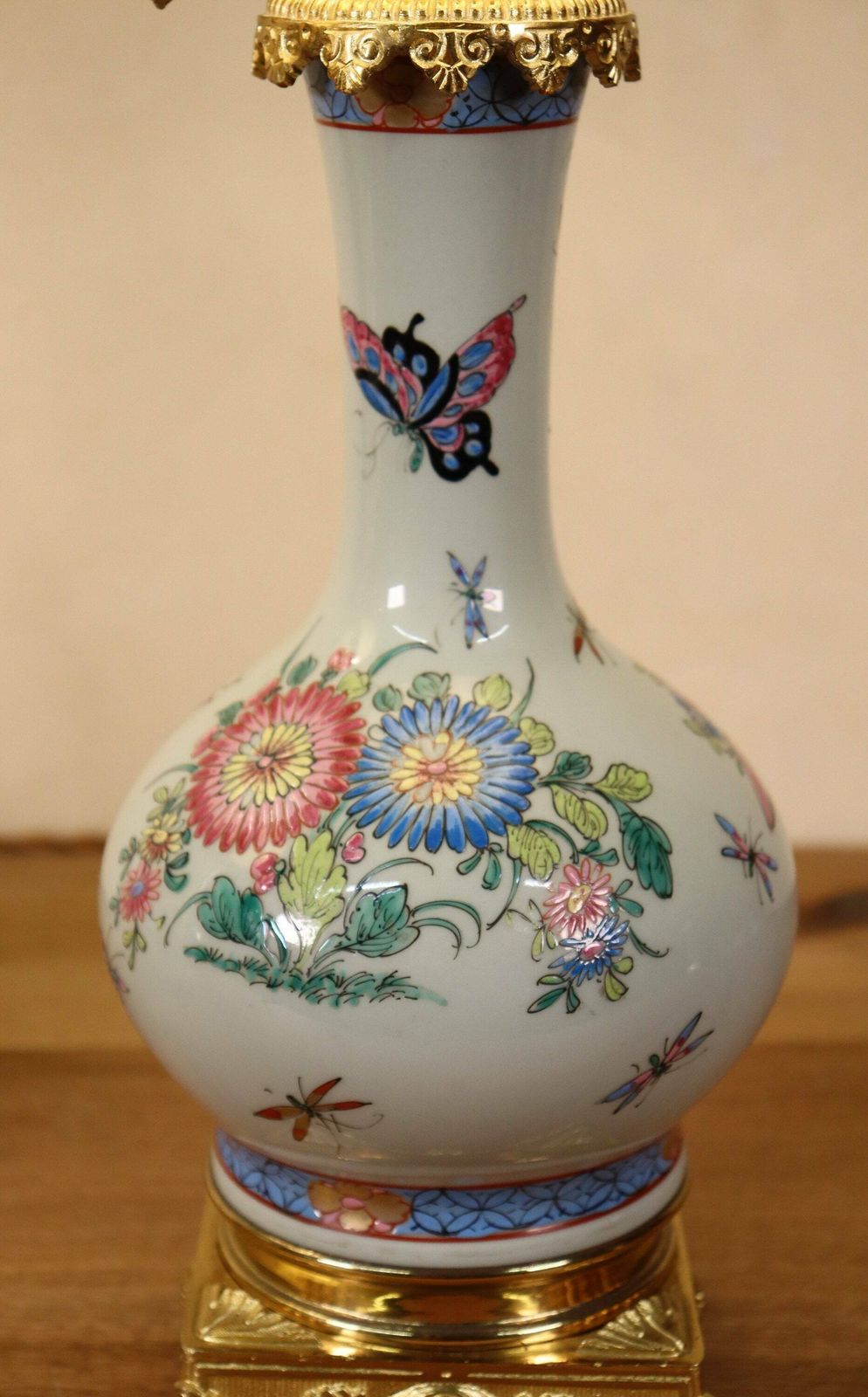 Pair Of Porcelain Chinoiserie Napoleon III Style Table Or Desk Lamps (St.184) photo 850.0