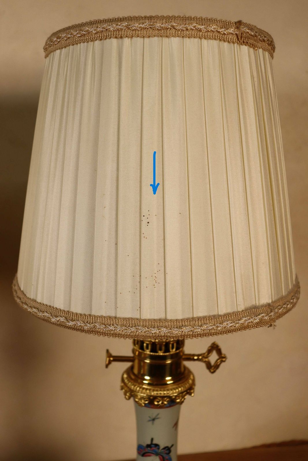 photo for sale Pair Of Porcelain Chinoiserie Napoleon III Style Table Or Desk Lamps (St.184)