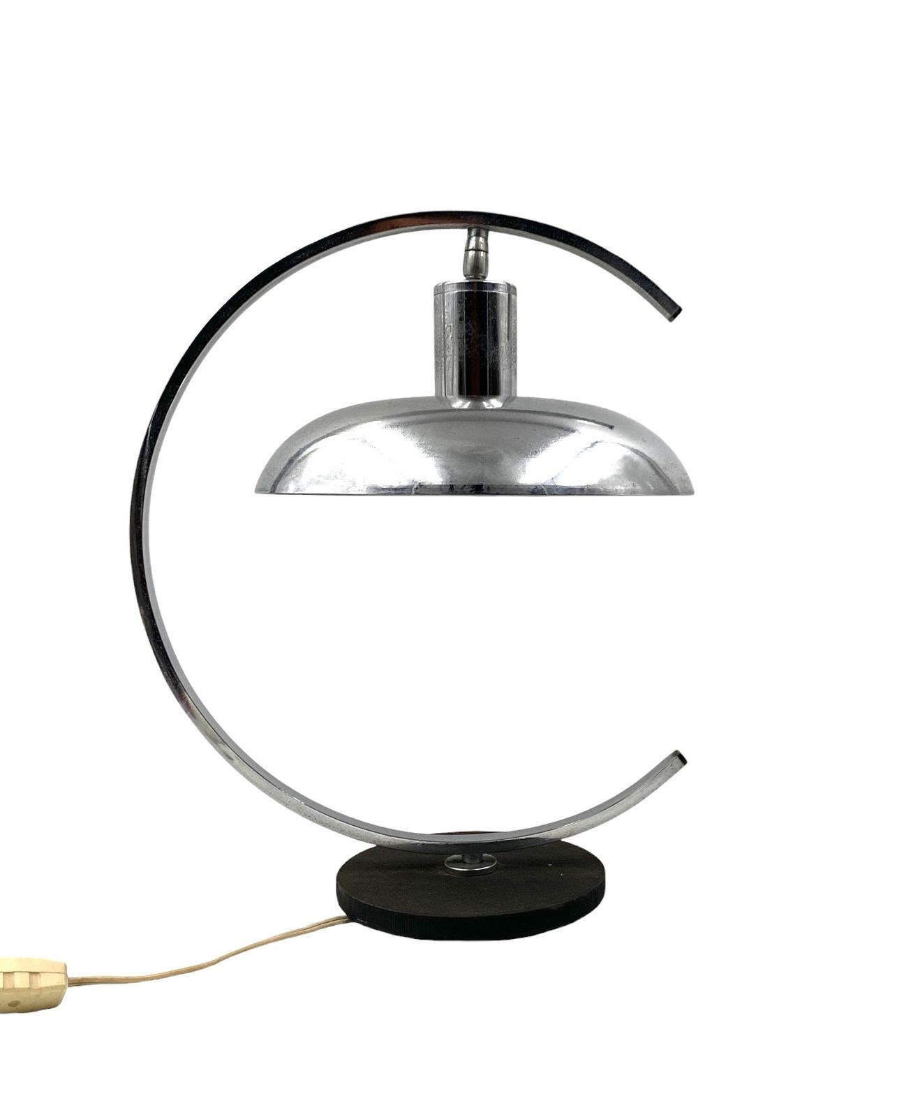 Mid Century Modern Chromed Table Lamp, In The Manner Of Mariano Fortuny Italy, 1970s photo Lighting