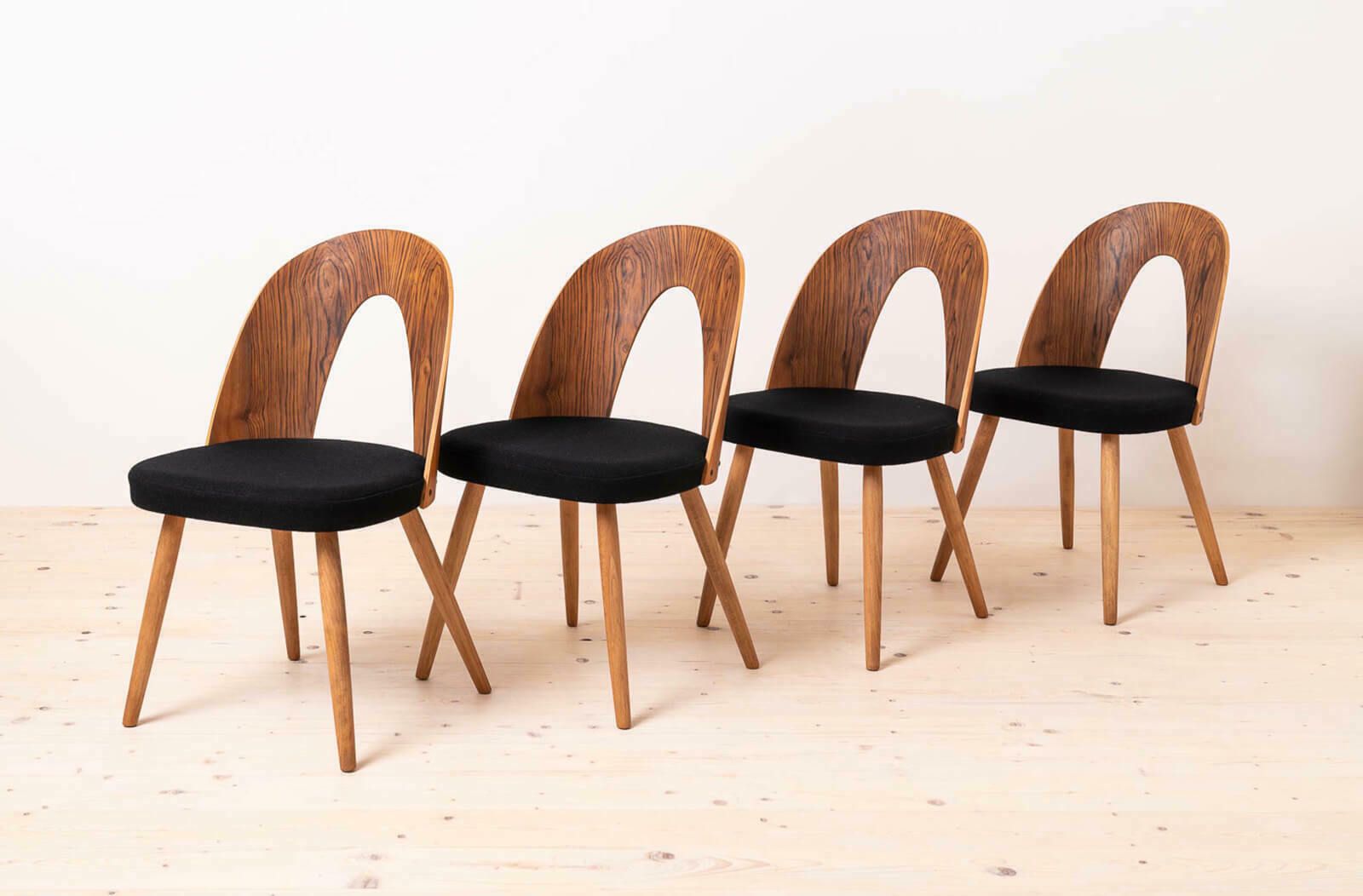 Set Of 4 Midcentury Dining Chairs By Antonin šuman, Reupholstered In Kvadrat Fabric