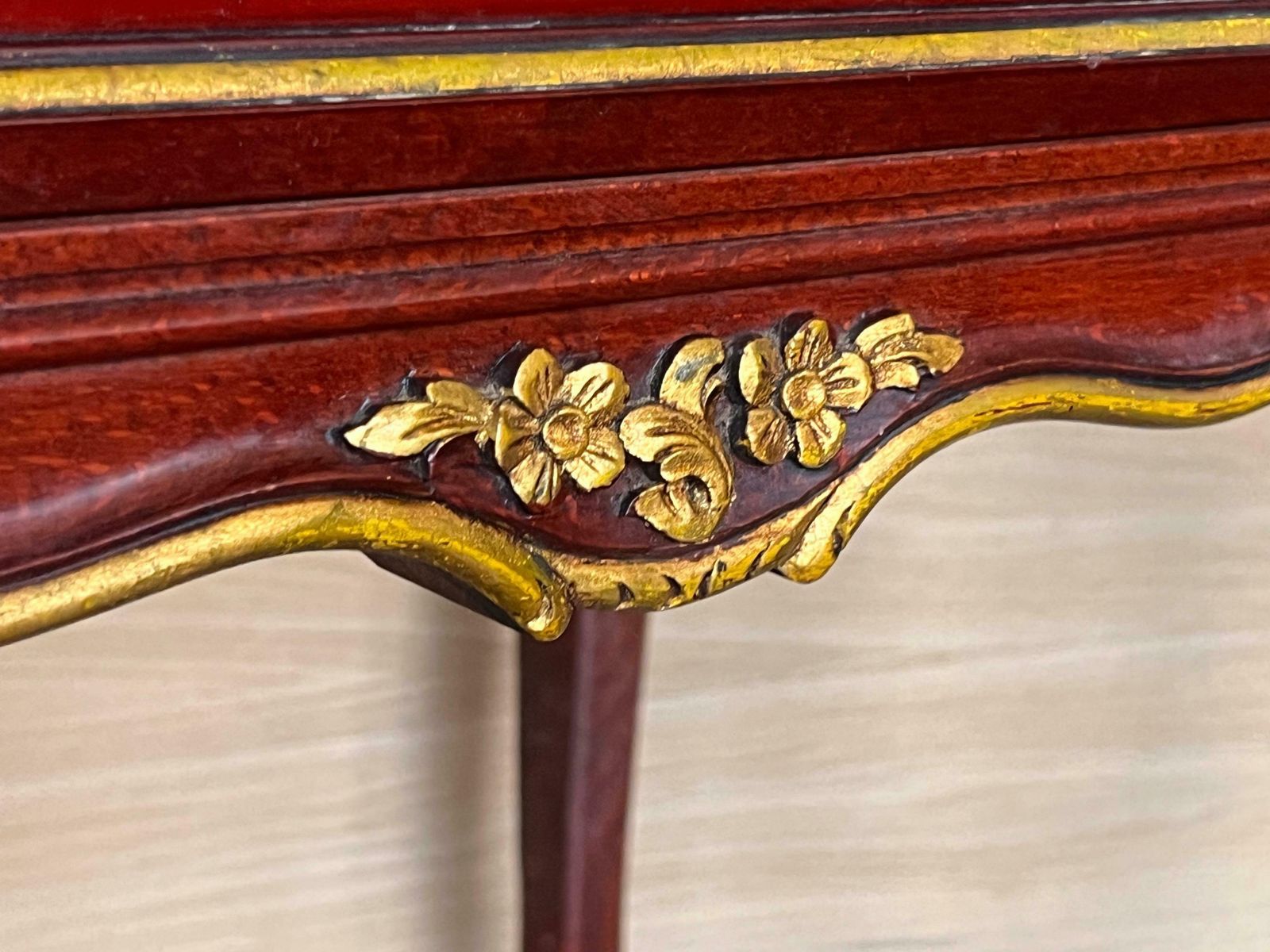 photo for sale 20th Century Pair Of Spanish Raspberry Red  Wooden Two Drawers Nightstands
