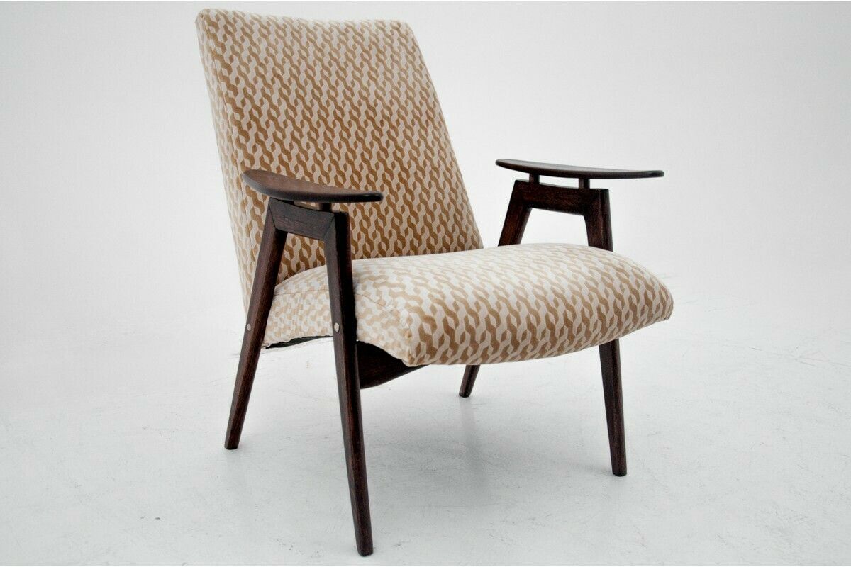 Beige Vintage Armchair, Jaroslav šmídek For Jitona, Czechoslovakia, 1960s photo for sale