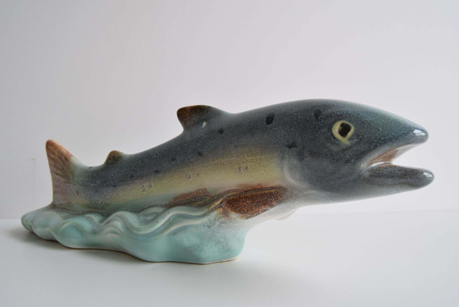 Art Deco Sculpture Trout By Ditmar Urbach Znojmo Factory, Czechoslovakia, 1940s. photo furniture