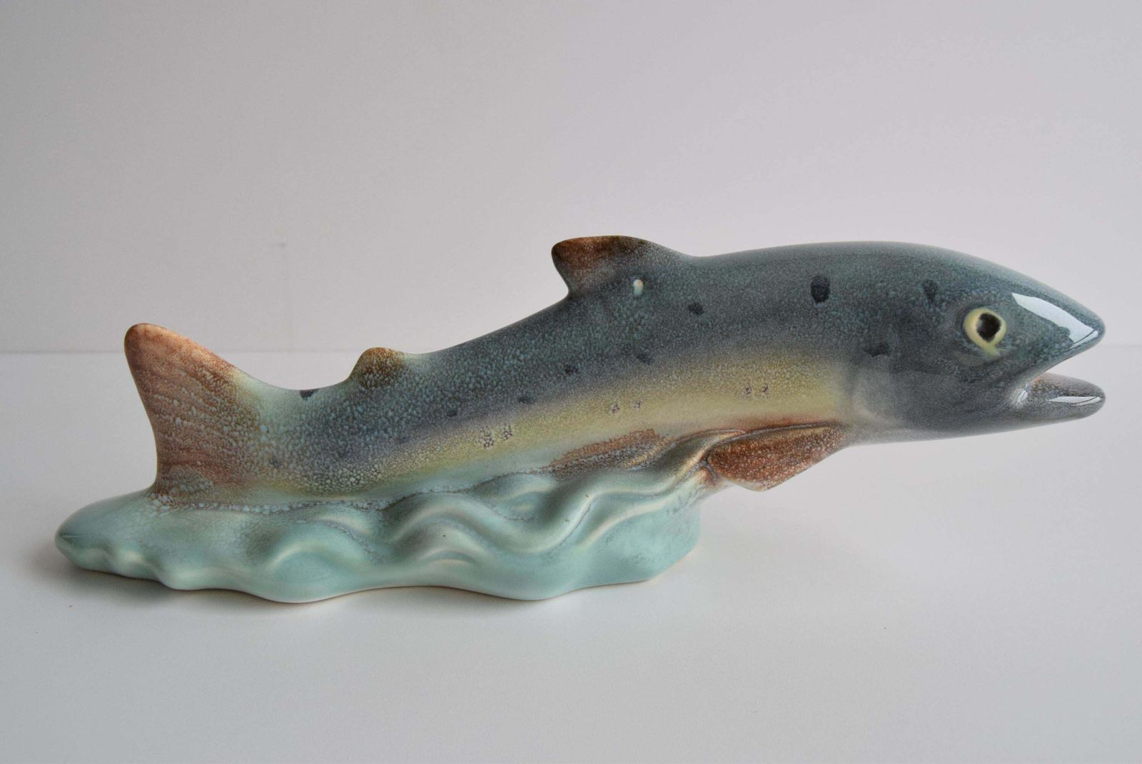 Art Deco Sculpture Trout By Ditmar Urbach Znojmo Factory, Czechoslovakia, 1940s. photo Art