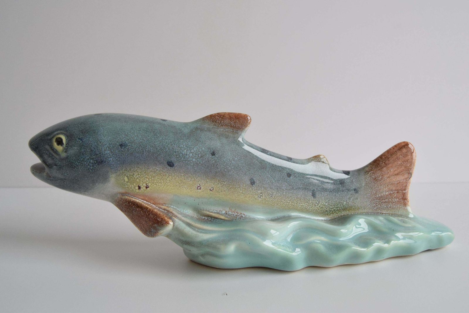 Art Deco Sculpture Trout By Ditmar Urbach Znojmo Factory, Czechoslovakia, 1940s. photo vinterior