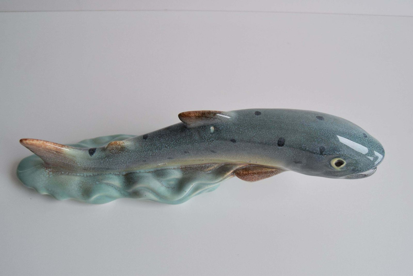photo for sale Art Deco Sculpture Trout By Ditmar Urbach Znojmo Factory, Czechoslovakia, 1940s.