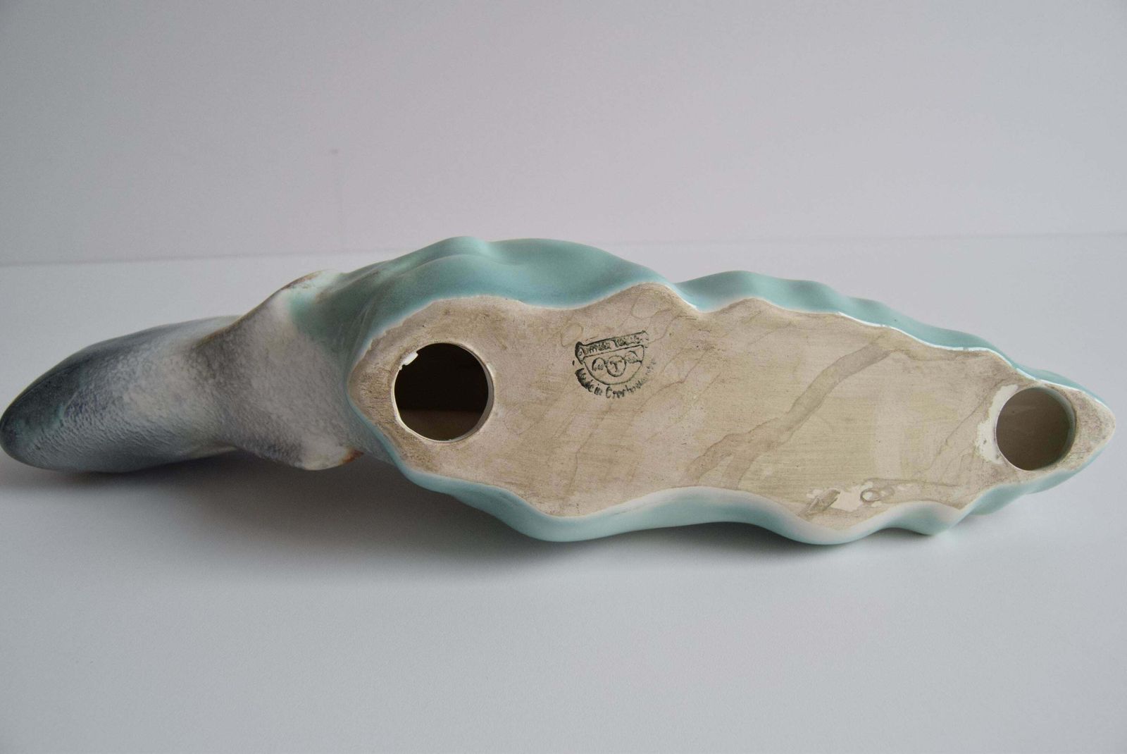 363.0 Art Deco Sculpture Trout By Ditmar Urbach Znojmo Factory, Czechoslovakia, 1940s. photo