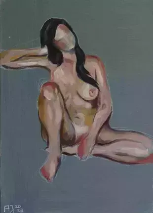 Jung Axel, Nude Painting, Oil On Canvas, 21st Century photo for sale