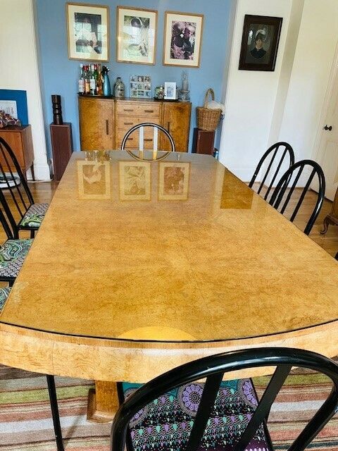 Beautiful Art Deco Burr Maple Table photo furniture